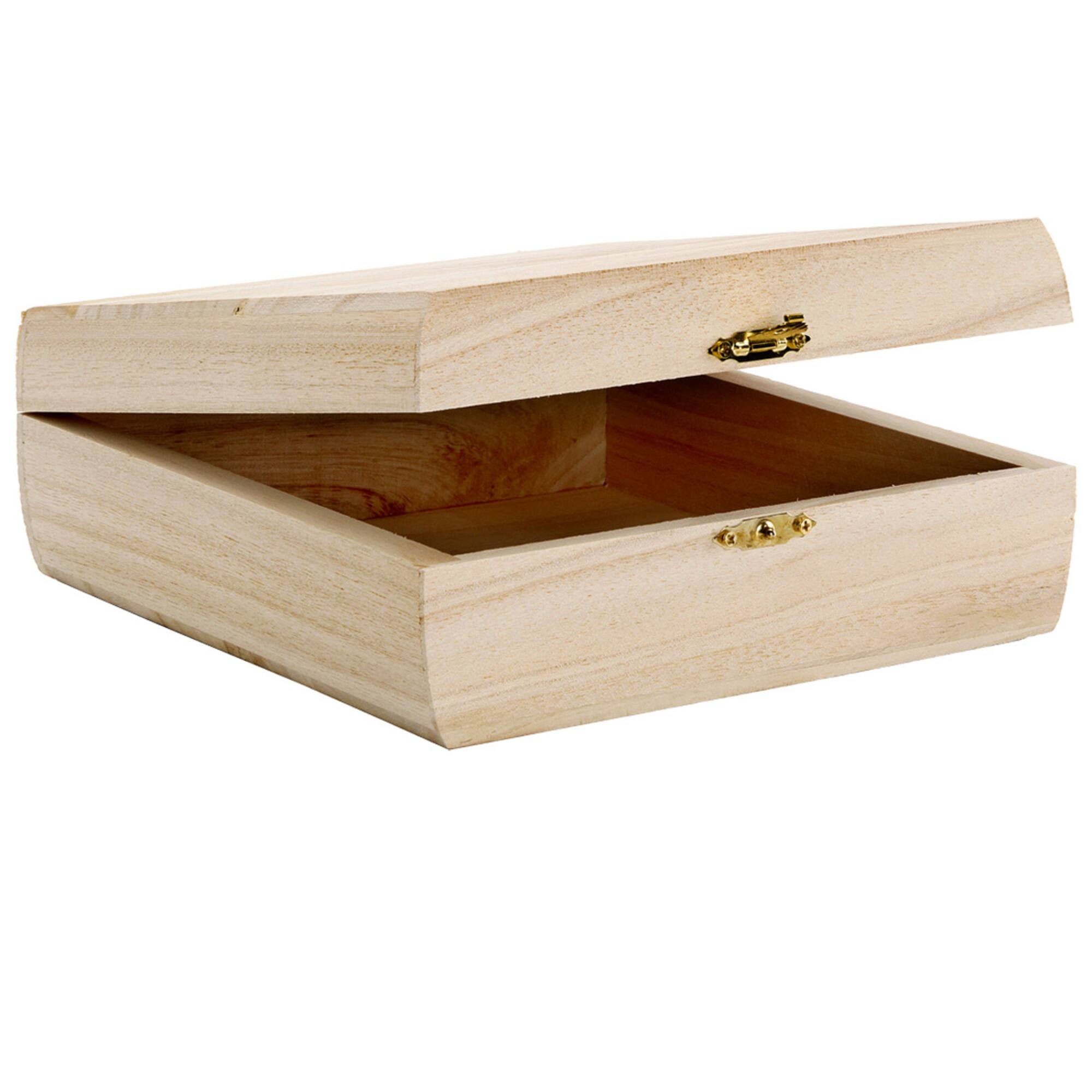 8 Pack: 7.5" Curved Wood Trinket Box by Make Market®